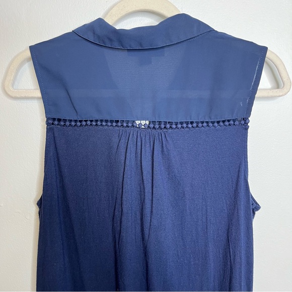 A Pea in the Pod Maternity Blue Tank Top Sleeveless Button VGUC M/L - Picture 8 of 10